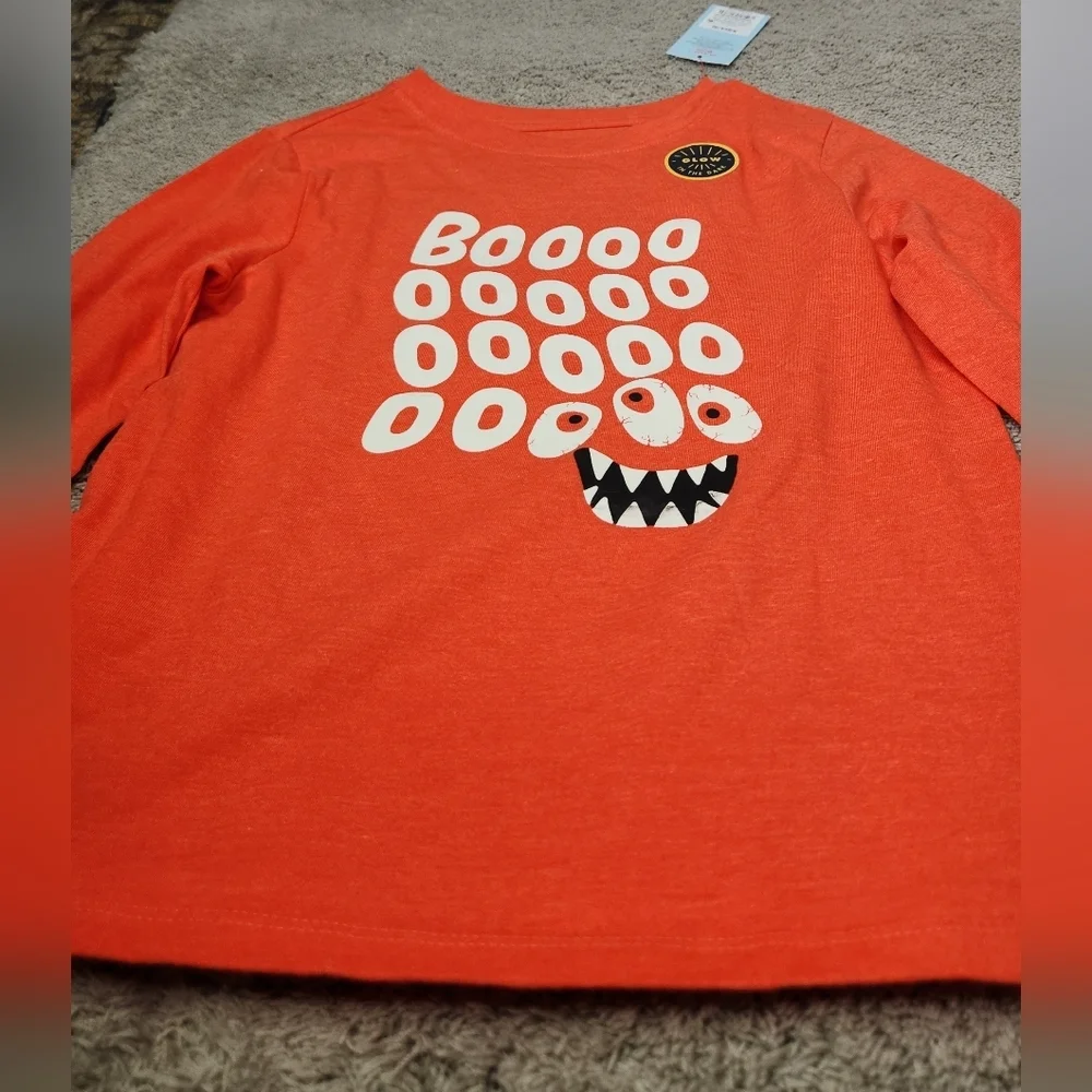 Boys Long Sleeve Glow In The Dark Halloween Graphic T-Shirt Cat & Jack Orange S